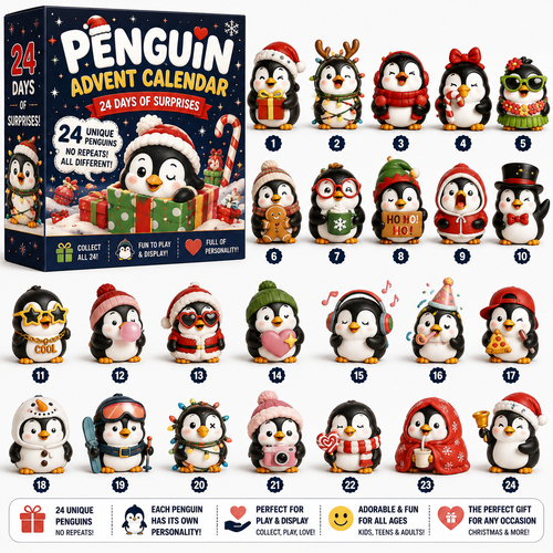 🐧 24 Days of Penguin Surprises Advent Calendar – 24 Unique Penguins, 3 Fun Editions