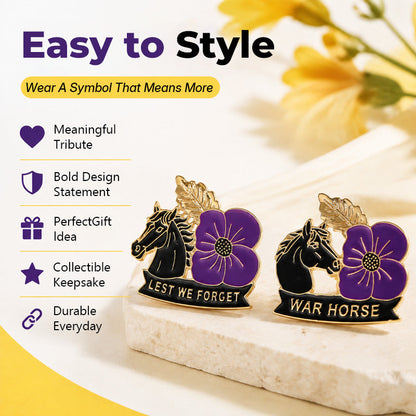 🌺Purple Poppy Horse Memorial Brooch Pin