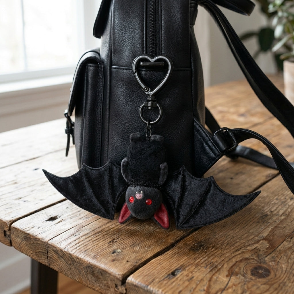 🦇 Cute Black Bat Baby Keychain