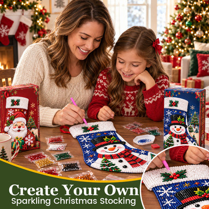 DIY Diamond Painting Christmas Stocking Kit - 6 Designs