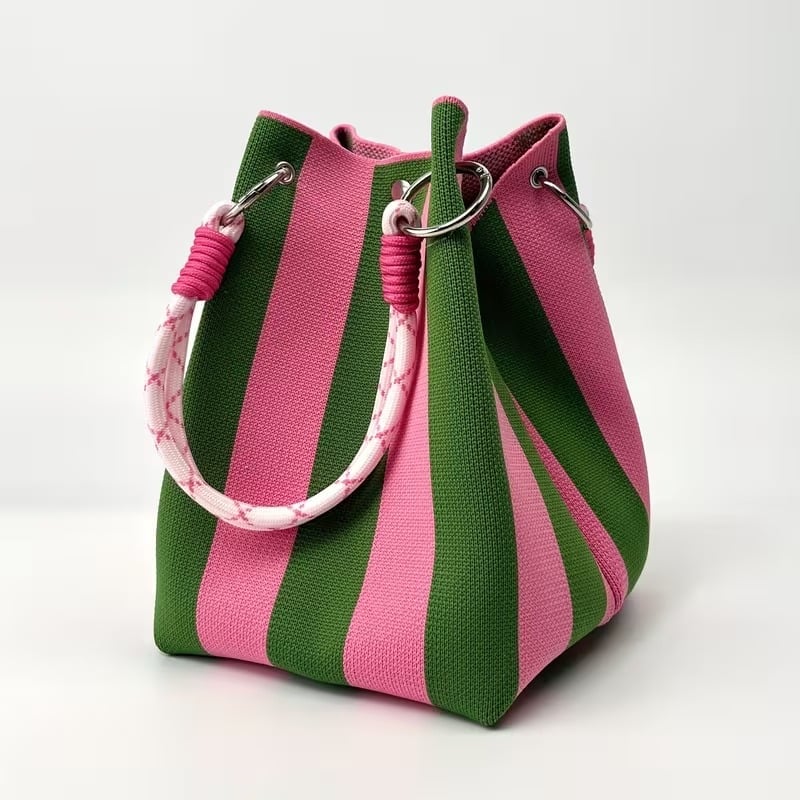 🏆👜 Limited-Time Sale: 49% OFF 🌴 Boho Striped Knit Bucket Handbag for Women – Handmade Summer Beach Shoulder Bag