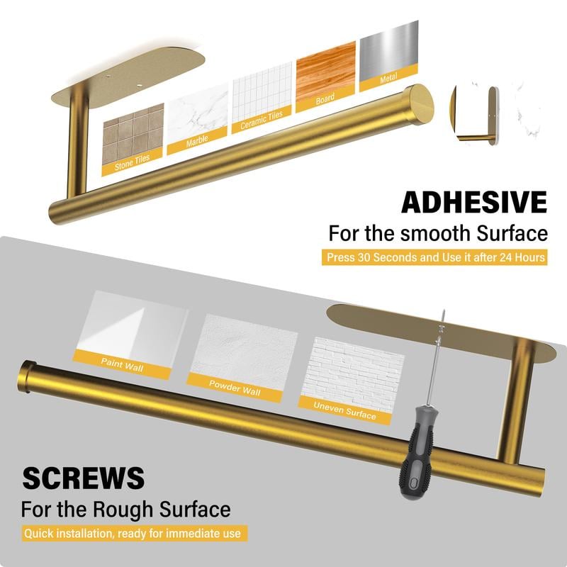 🔥LAST DAY 49% OFF-✨ EasyRoll Paper Towel Holder:No Drill Wall Mount 🧻