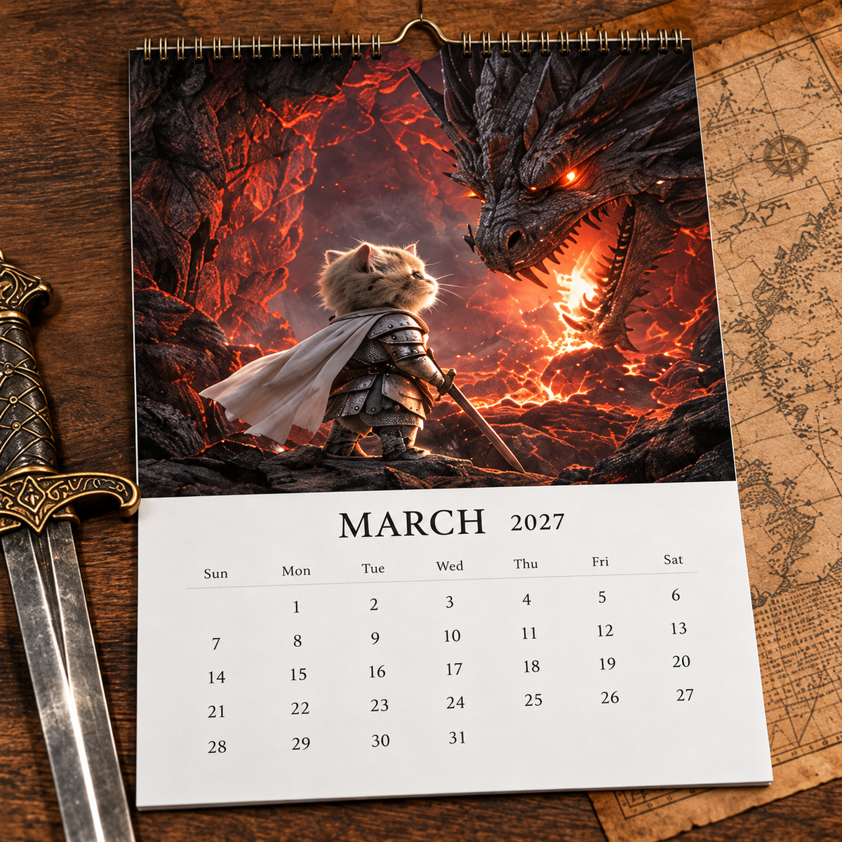🐱 Cat Knight’s Dragon Quest 2027 Calendar
