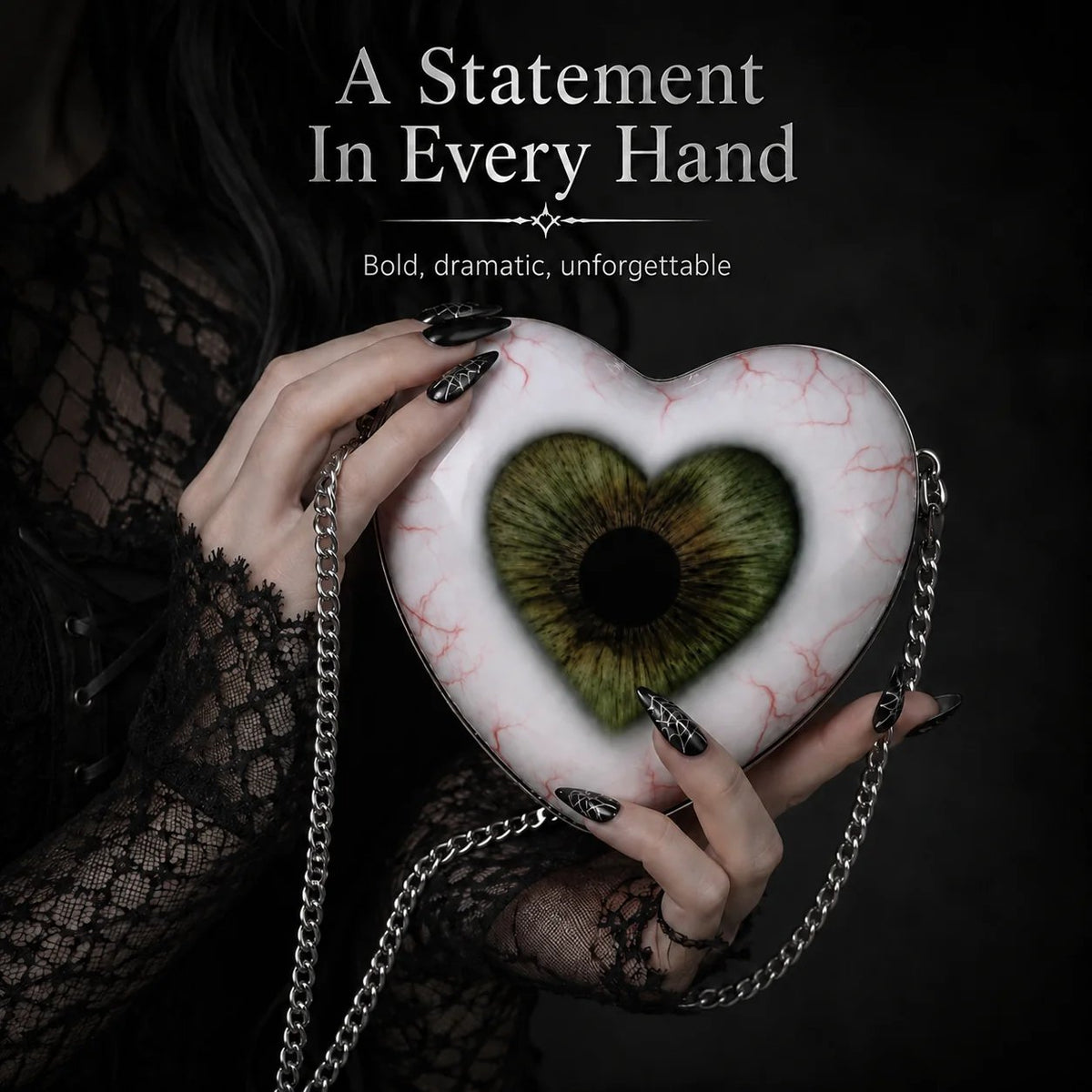 🔥Last Day 49% OFF 🖤👁 Gothic Heart Eye Statement Crossbody Bag