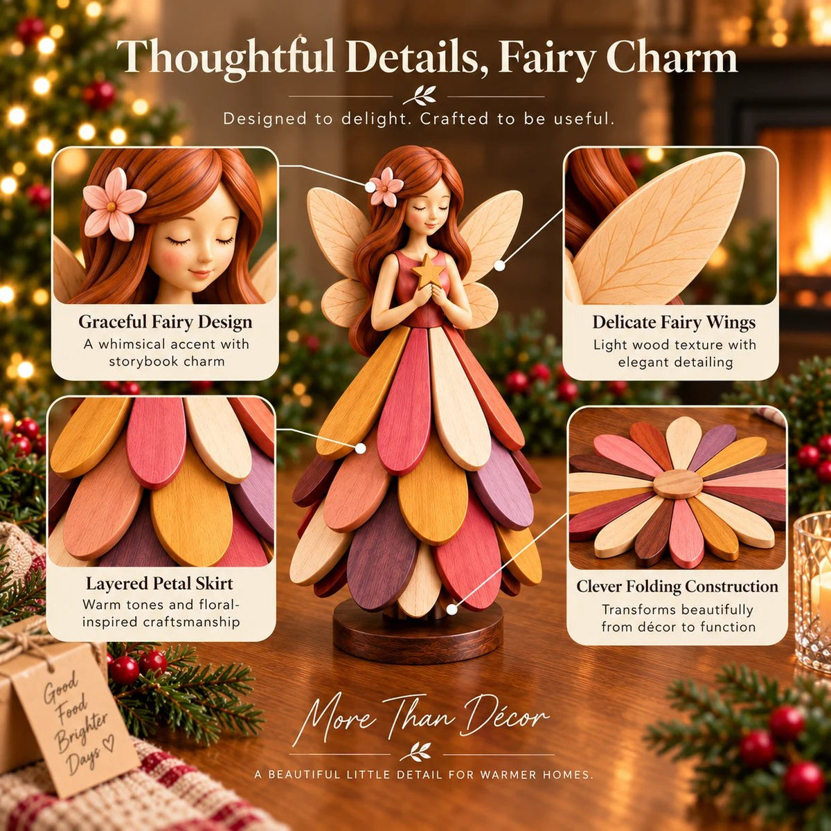 🔥 Last Day 49% OFF-🧚 Fairy Bloom Trivet – Folding Fairy Décor & Heat-Resistant Table Protector