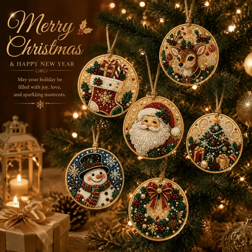 🔥Only $10.99 Last Day Promotion!🎄Christmas DIY Diamond Painting Ornaments Kit (6 PCS)🎅