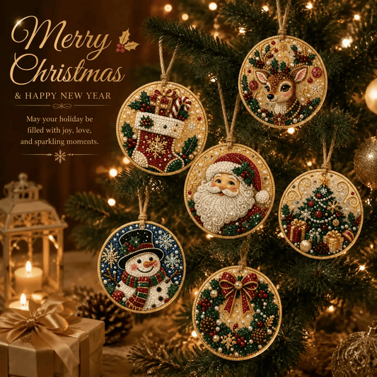 🔥Only $10.99 Last Day Promotion!🎄Christmas DIY Diamond Painting Ornaments Kit (6 PCS)🎅
