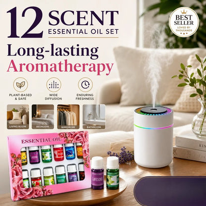 🔥Limited Time 49% Off！🎁🌺The fresh scent lifts your mood！🌷12-Pack Water Soluble Essential Oils Set