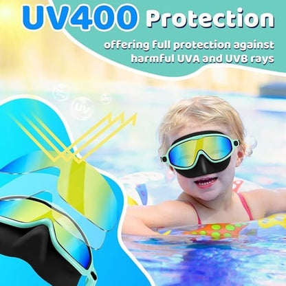 🏊‍♀️Buy 1 Get 1 Free🏊‍♀️-HD children's large frame waterproof and anti-fog swimming goggles