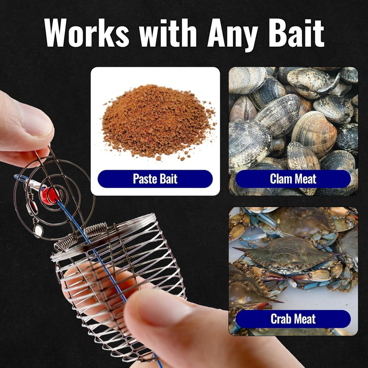 Stainless Steel Fishing Bait Cage Feeder – Durable Fish Attracting Rig Attachment
