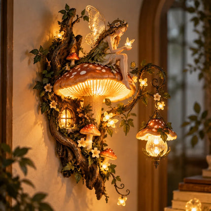 ⏰Limited Stock 49% OFF - 🧚✨ Enchanted Mushroom Fairy Wall Light 🍄🌿