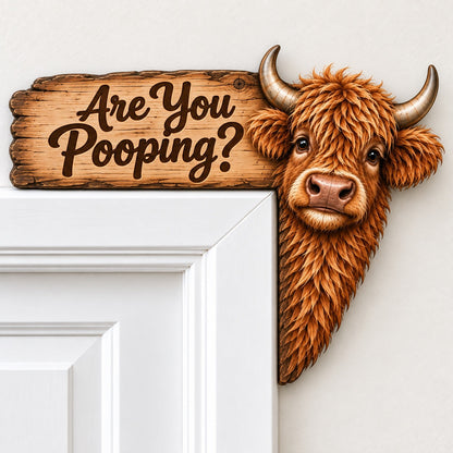 🐮Last Day 48% OFF - Funny Highland Cow Door Topper