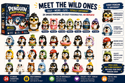 🐧 24 Days of Penguin Surprises Advent Calendar – 24 Unique Penguins, 3 Fun Editions