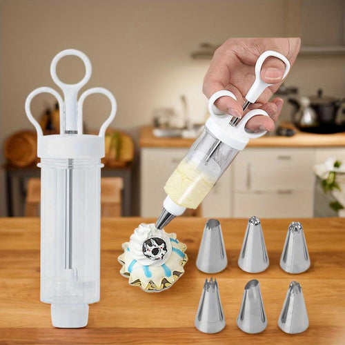 📢 LIMITED TIME 49% OFF! ⏰ Stainless Steel Cake Decorating Gun Kit – Complete Frosting Piping Set with 18 Tips & Nozzles – Decorate Inside & Out ✨