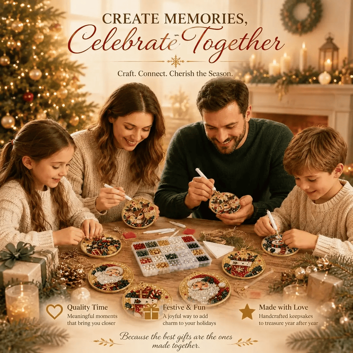 🔥Only $10.99 Last Day Promotion!🎄Christmas DIY Diamond Painting Ornaments Kit (6 PCS)🎅
