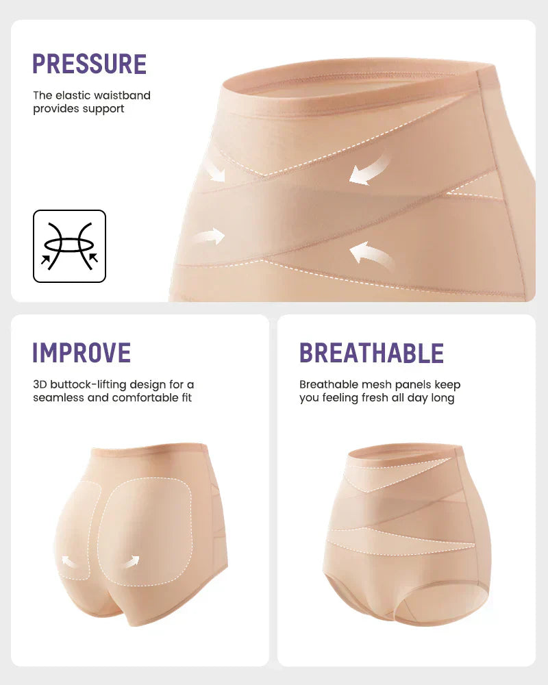 🌸 Last Day Special Price £9.99 ! 🔥Plus-Size High-Waist Cross Tummy Control Panties