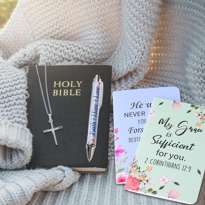 ✝️Christian Gifts Set: Motivational Pens & Bible Verse Notebooks – Inspire Your Faith Journey🌸