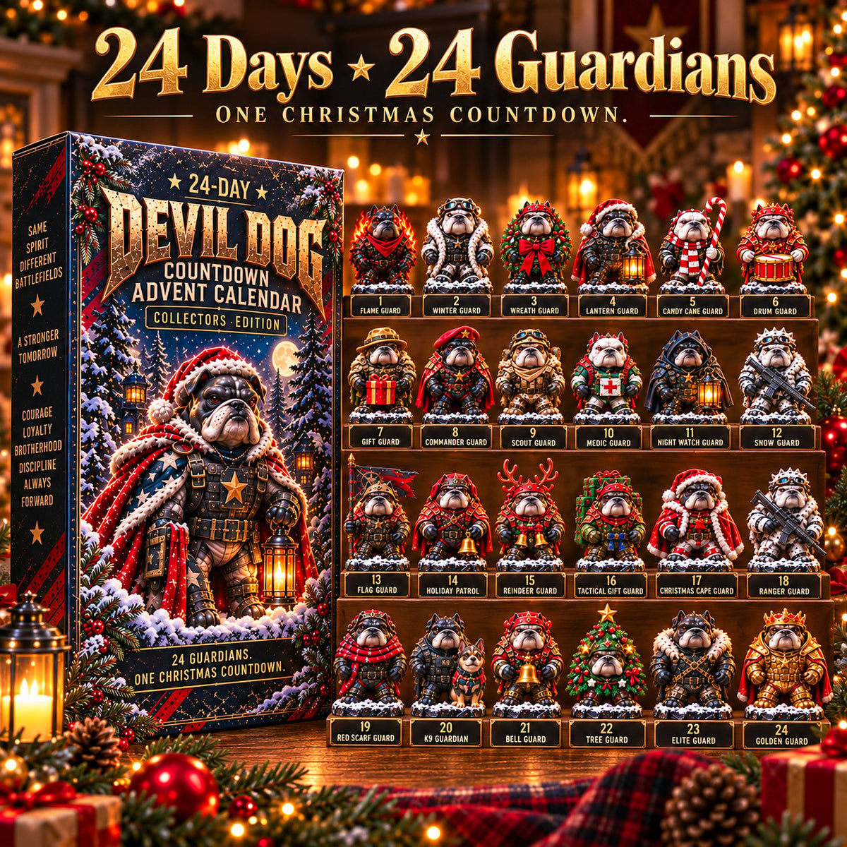 🔥HOT SALE🔥🐾🔥 Devil Dog 24-Day Christmas Countdown Advent Calendar