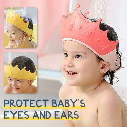 📢 LIMITED TIME 48% OFF! ⏰ Kids' Ear Protective Cap – Waterproof Shower Hat, Adjustable & Cartoon Crown Design ✨