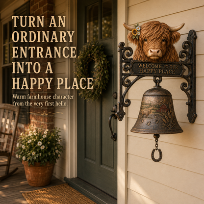 🎅 2026 Christmas Gift 49% Off--🐂Highland Cow Farmhouse Welcome Bell🔔