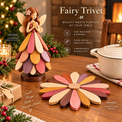 🔥 Last Day 49% OFF-🧚 Fairy Bloom Trivet – Folding Fairy Décor & Heat-Resistant Table Protector