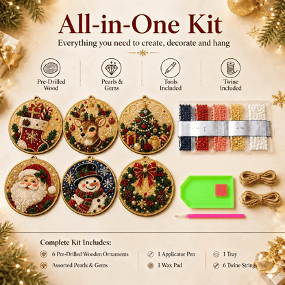 🔥Only $10.99 Last Day Promotion!🎄Christmas DIY Diamond Painting Ornaments Kit (6 PCS)🎅