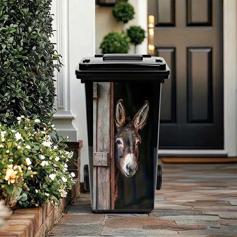 🐮 Highland Cattle Floral Print Bin Sticker