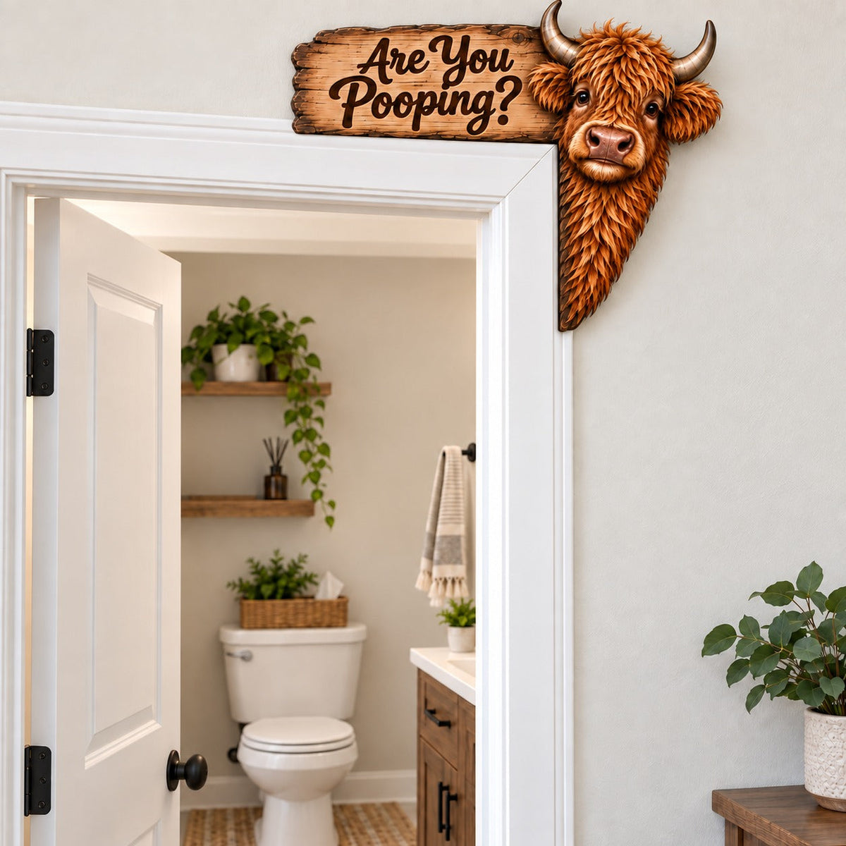 🐮Last Day 48% OFF - Funny Highland Cow Door Topper