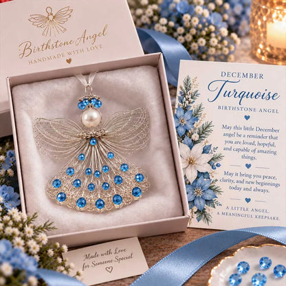 ⏳ Last Day 48% OFF – 👼Handmade Birthstone Angel Wire Ornament |12 Meaningful Birthstone Colors with Keepsake Card ✨