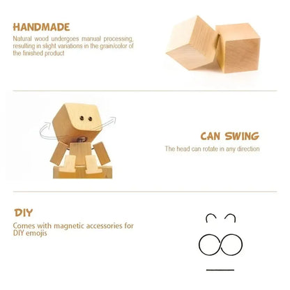 (🌲Early Christmas Sale- 49% OFF) Shaking Feet Wooden Doll - Sways with 12 Pcs Magnetic Expressions