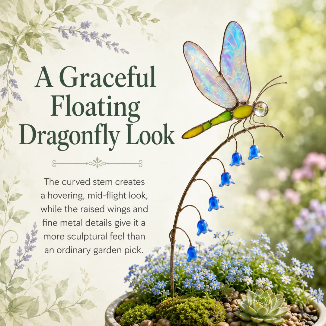 🦋Iridescent Dragonfly Garden Stake