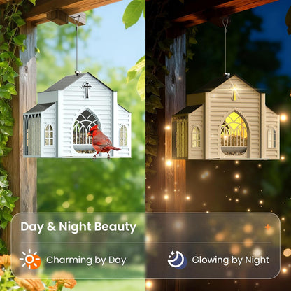 🔥✝️Church-Shaped Metal Solar Bird Feeder(✨Same as in the video)