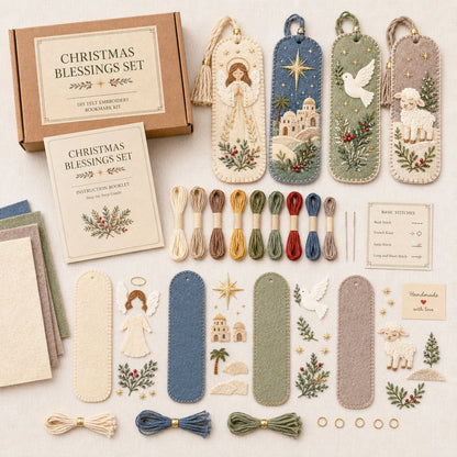 ⏳ Last Day 49% OFF – 🎄 DIY Felt Embroidery Bookmark Kit