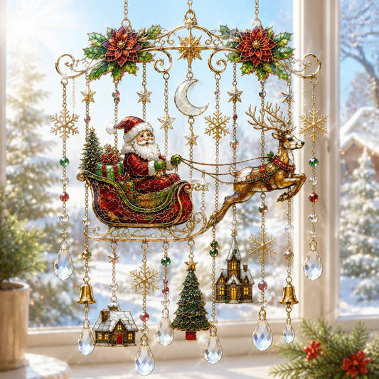 Handmade Christmas Stained Glass Window Hanging