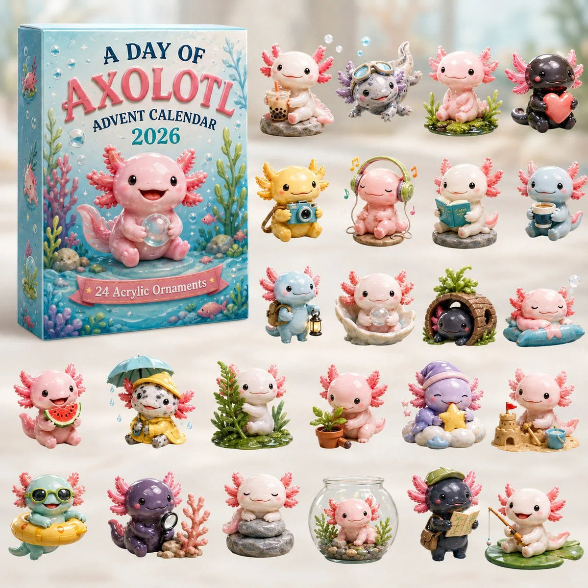 🏆Early Holiday Sale 49% OFF🎄🦎A Day Of Axolotl Advent Calendar 2026