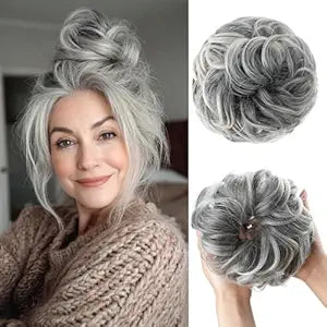 💗Messy Curly Hair Bun Scrunchie Extensions