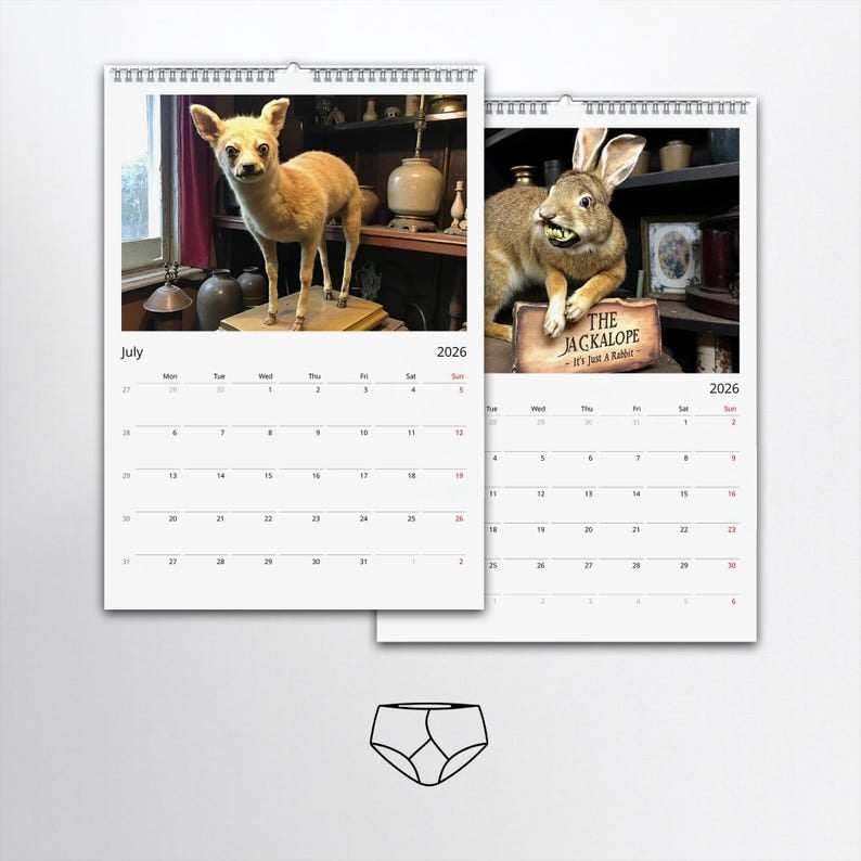 2026 Bad Taxidermy Wall Calendar – Weird, Gross & Hilariously Awful Taxidermy