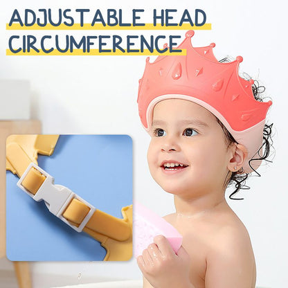 📢 LIMITED TIME 48% OFF! ⏰ Kids' Ear Protective Cap – Waterproof Shower Hat, Adjustable & Cartoon Crown Design ✨
