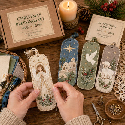 ⏳ Last Day 49% OFF – 🎄 DIY Felt Embroidery Bookmark Kit