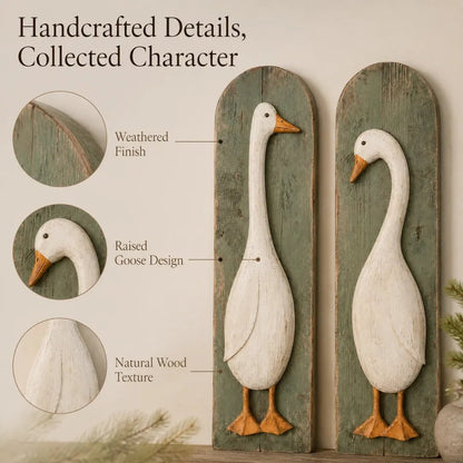 🏆Limited Time Sale 49% OFF🏡✨Handcrafted Rustic Goose Wall Art Set Of 2