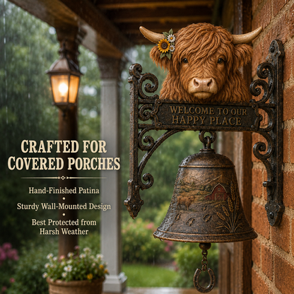 🎅 2026 Christmas Gift 49% Off--🐂Highland Cow Farmhouse Welcome Bell🔔