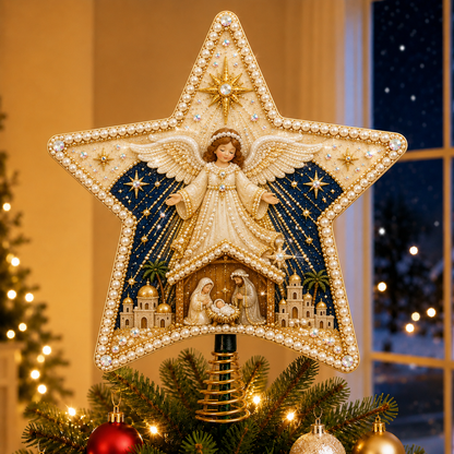 🔥🔥Christian Faith Pearl Diamond Art Christmas Tree Topper Kit⭐