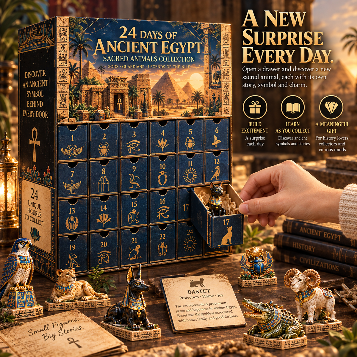 🐈‍⬛🏺24 Days of Ancient Egypt – Sacred Animals & Guardians Collection ✨