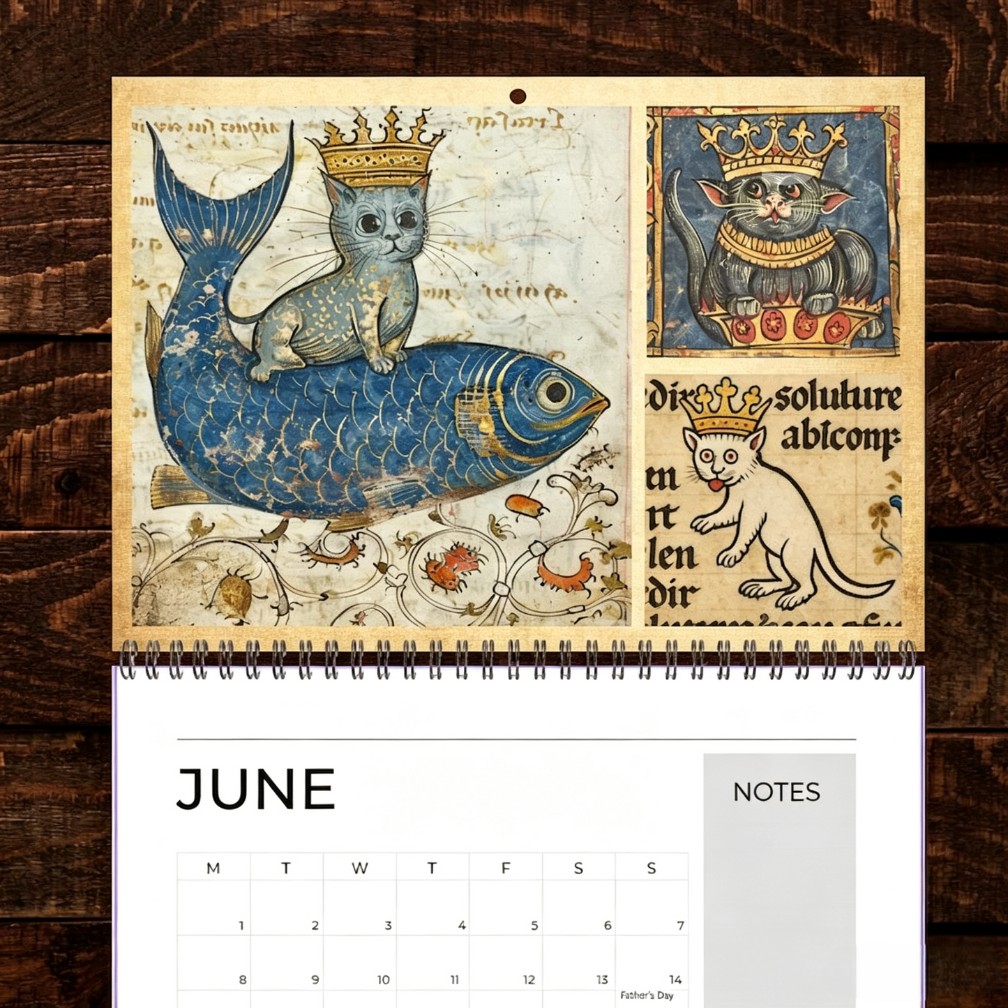 Medieval Cats with Crowns Calendar 2027