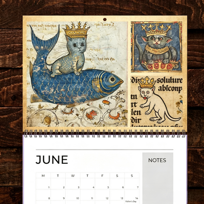 Medieval Cats with Crowns Calendar 2027