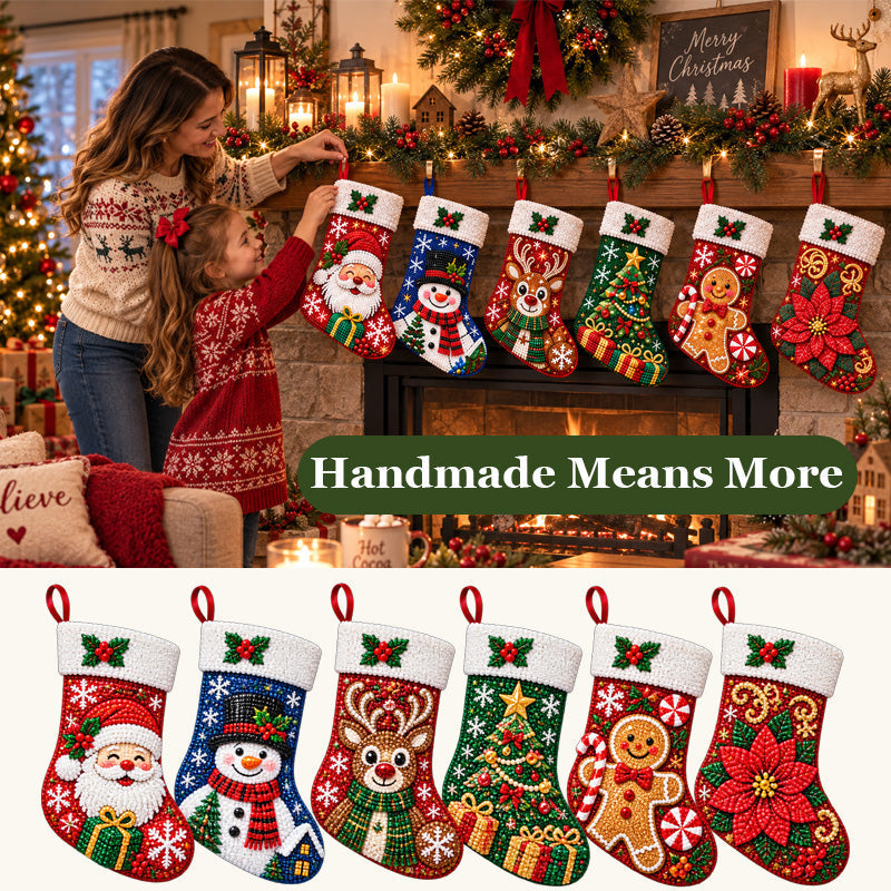 DIY Diamond Painting Christmas Stocking Kit - 6 Designs