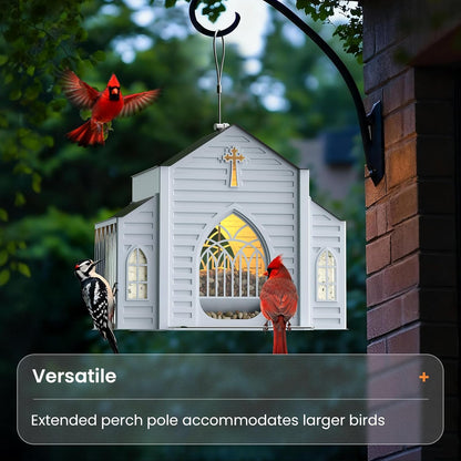 🔥✝️Church-Shaped Metal Solar Bird Feeder(✨Same as in the video)