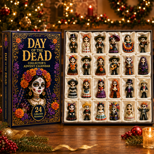 High-quality miniature model✨2026 Day of the Dead Advent Calendar – 24 Days of Mystery Collectible Figurines, Sugar Skull Characters & Festive Holiday Surprises