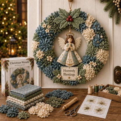 🏆Limited Time Sale 49% OFF🎁🎄 3D Fabric Poke Wreath DIY Kit