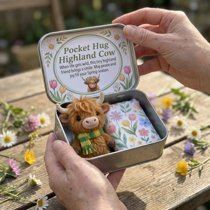 🌾🐮Pocket Hug Highland Cow Gift Set – A Little Hug You Can Carry Anywhere 💛